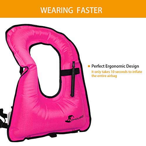 OMOUBOI Large Snorkel Vest Adult Inflatable with Crotch Strap for Women