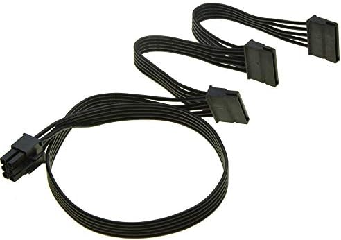 6Pin Male 1 to 3 SATA 15Pin Power Supply Splitter Extension Cable 15P Power Port Multiplier for Seasonic KM3 Series Modular