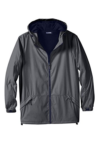 Kingsize Mens Big And Tall Fleece Lined Slicker Rain Coat