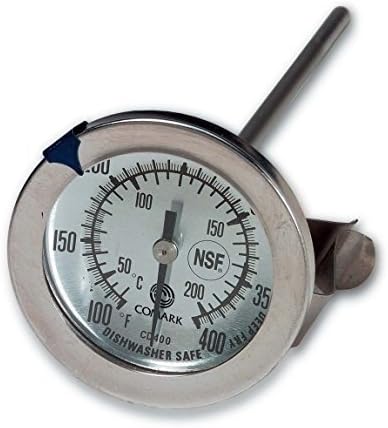 Comark Instrument CD400K Candy/Deep Fry Thermometer with Clip, 4 Stem, 2 Dial, 100 to 400 degrees F by Comark Instrument