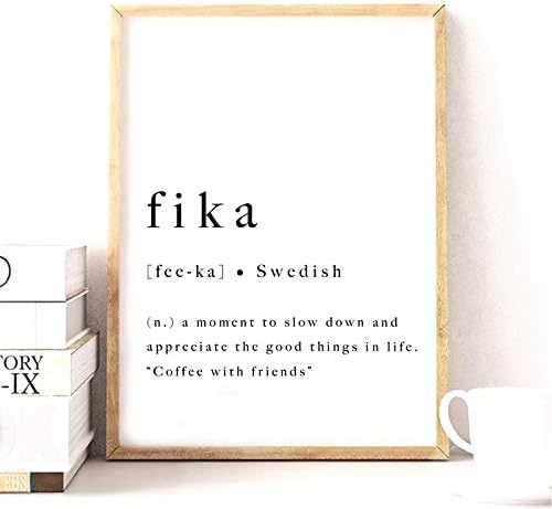 Yaoxingfu Nessuna Cornice Fika Citazione Svedese Stampa Artistica Inspirational Poster Svezia Scandinavo Moderna Arte Della Parete Su Tela Stampe Stampe Opere D Arte A Casa Decor 30x45cm Amazon It Casa E Cucina