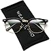 Vintage Inspired Classic Half Frame Horn Rimmed Clear Lens Glasses