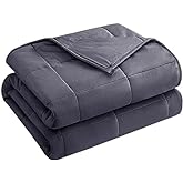 yescool Weighted Blanket for Adults (10 lbs, 48" x 72", Grey) Cooling Heavy Blanket for Sleeping Perfect for 90-110 lbs, Twin Size Breathable Blanket with Premium Glass Bead, Machine Washable
