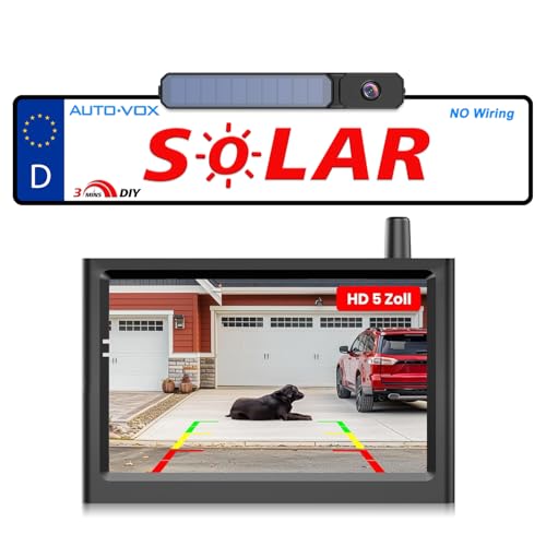AUTO-VOX Solar Rückfahrkamera Kabellos 3 Mins DIY Installation HD