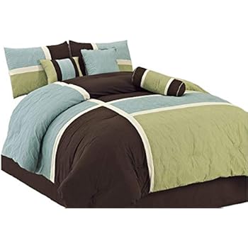 Amazon.com: Modern 7 Piece Bedding Grey, Sage Green, White