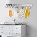 OUNONA Wall Mount Hook Rack, Stainless Steel Coat Rack Coat Hooks with 5 Heavy Duty Hanger Hooks,Hook Rail for Towel Bag Clothes,17.32-Inch