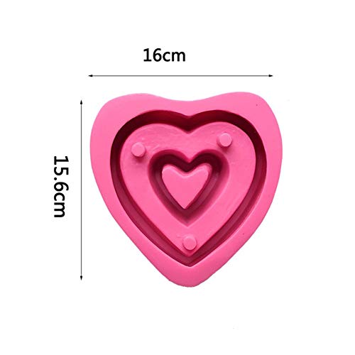 Silicone Heart Shape Flower Pot Molds Succulent Plants Concrete Planter Vase Molds Handmade Craft Bonsai Cement Flower Pots Mold DIY Garden Planter Vase Ashtray Mould Home Garden Decoration Tools - Thumbnail 3