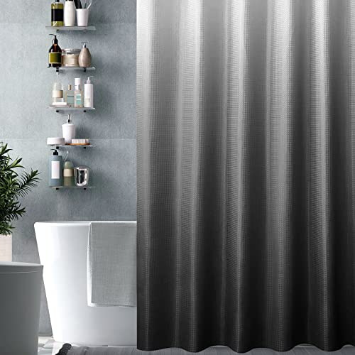 Gibelle Extra Long Shower Curtain 72 x 84, Tall Black Ombre Shower