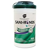 Sani Professional Sani-Professional Sani-Hands II Wipes, 7 1/2 x 5 1/2, 300 Wipes/Can - six canisters of 300 wipes each.