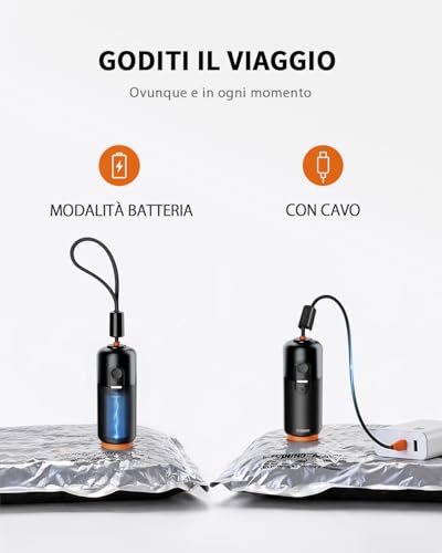 Vacbird Pack of 10 Vacuum Bags with USB Rechargeable Vacuum Pump, 5 x 40 x 54 cm, 5 x 47 x 64 cm, Space Saving Bags, Ideal for Travel and Organizing Luggage