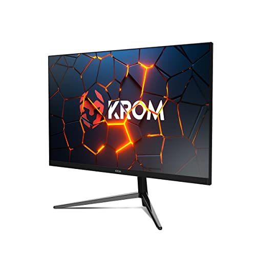KROM KERTZ - Gaming Monitor 24 LED RGB 200HZ, 1ms Response Time, FullHD (1920X1080px), HDR, AMD Freesync & NVIDIA G-Sync, VESA 75X75 System, Low Blue Light/Flicker-Free, HDMI, Displayport, Black