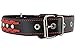 Genuine Leather Braided Studded Dog Collar, Red on Black 1.6