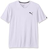 PUMA Men's Iconic V-Neck Tee, White, XL
