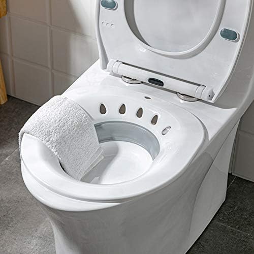 DYWOZDP Soothic Sitz Bath For Over The Toilet Postpartum Care, Hemorrhoids Postpartum Treatment,Toilet Hip Bath tub & Flusher,Foldable healthy material,Whitegray