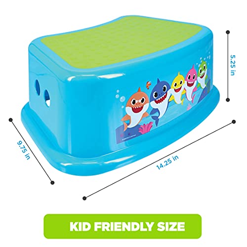 PinkFong Baby Shark Bathroom Step Stool for Kids Using The Toilet and Sink Kids Step Stool