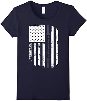 Womens Memorial Day Vest and Barbell Flag - memorial day shirts Large Navy