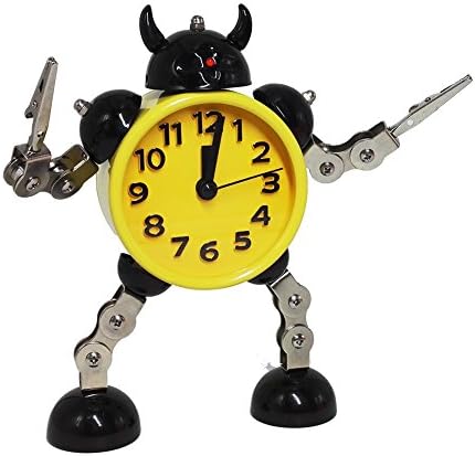 Gigibon Alarm Clock Robot, Kids Gift Cute&amp;Fun, Battery-operated,to Move/Twist Legs &amp; Arms for Many Poses, Gift to Children (1, Yellow)
