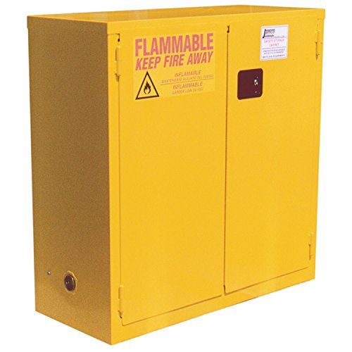 Flammable Cabinet, 22 Gallon, Manual Close Double Door, 34"W X 18"D X 35"H