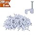 Nail-In Cable Clips (200-Pack) - CelerCable Flat Ethernet Cable Clips 0.3in for Cat 7 Flat Cables (8mm)