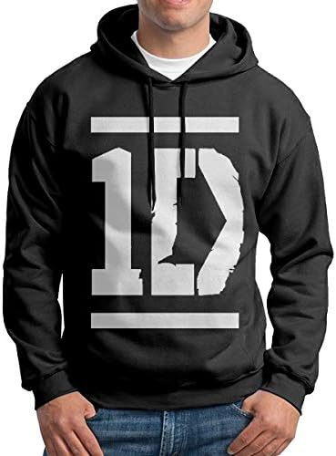 Younter One Direction Men's Long Sleeve Classic Pullover Print Hoodie Hooded Sweatshirt Drawstring Black M