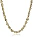 Amazon Collection Men's 10k Yellow Gold 3mm Hollow Rope Chain Necklace