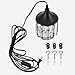 YLONG-ZS Hanging Lamps Swag Lights Plug in Pendant Light 16 FT Cord and Chain/Hanging Pendant Light Cage in-Line On/Off Dimmer Switch for Living Room, Dining Room, Corner，Black Metal Finishing