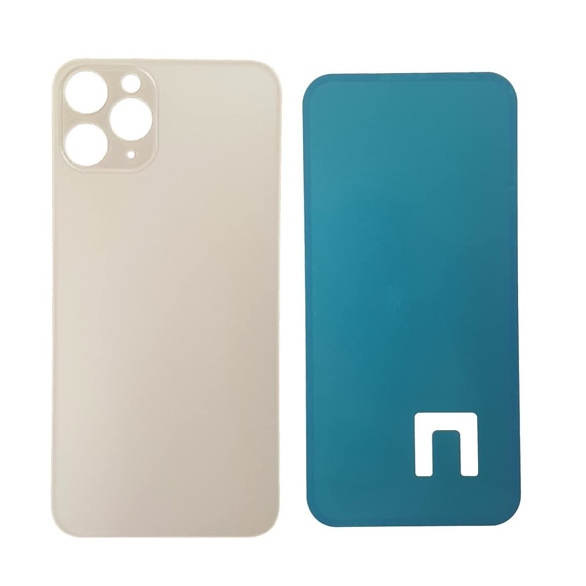 DHLK® Back Cover Glass Rear Housing Glass Replacement compatible with iPhone 11 Pro - NO LOGO (WHITE)