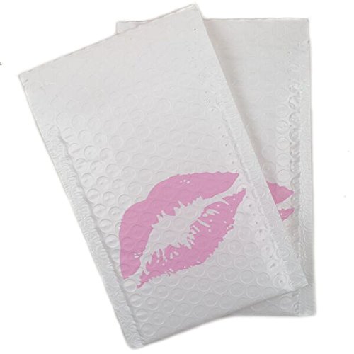 Bubble Mailers 5x6 (4x6 interior) - Lipstick Kiss - Small Padded Envelopes - Pack of 25