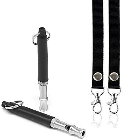 THINKPRICE Dog Whistle to Stop Barking - Barking Control Ultrasonic Patrol Sound Repellent Repeller - Adjustable Pitch in Black Color with Free Premium Quality Lanyard Strap Black-C