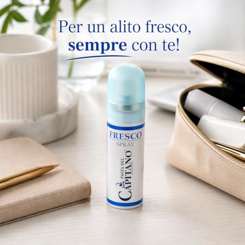 Pasta del Capitano Fresh Breath Spray, 15 ml, Oral Antialysis Spray, Antibacterial with Propolis, Zinc and Cold Mint, Immediate Fresh Breath, Alcohol Free and Sugar Free