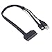 Rerii 2.5'' Hard Disk Drive SATA 22Pin to eSATA Data USB Powered Cable Adapter