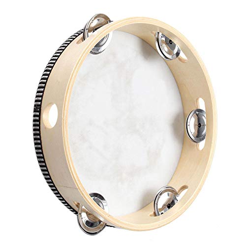 heaven2017 10 inches Faux Leather Hand Drum Tambourine Party Musical Percussion Instrument