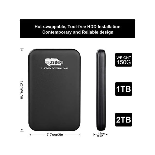 Externe Festplatte 2tb,USB 3.0 Tragbare Festplatte extern für PC, Mac, Desktop, Laptop, MacBook, Chromebook (2tb… – Bild 5