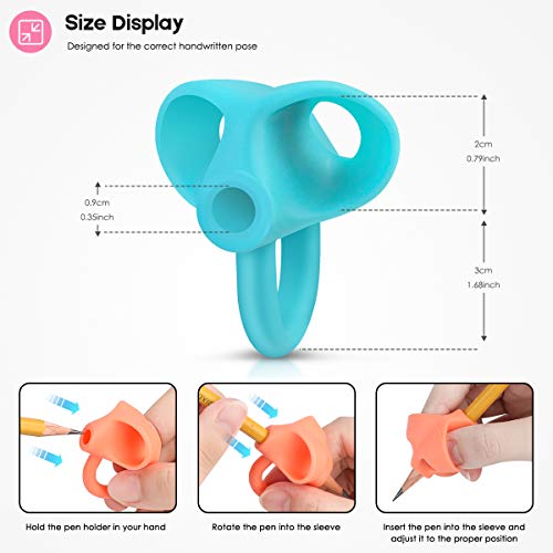 BEINOUS Elephant Pencil Grips for Kids Handwriting, Universal Writing-Aid Trainer Grippers for Children and Preschool, Posture Correction Tools for Righties and Lefties, 3PCS, Specified Colors