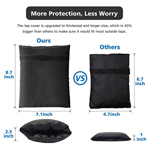 BOENFU Outdoor Faucet Covers, 8.7" H x 7.1" W, 2PCS Outside Garden Faucet Water Sprinkle Valve Insulation Wrap, Hose Bib Spigot Pipe Tap Pouch Protector Spout Cover Socks for Winter Freeze Protection