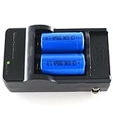 SmartLive Charger with 2 pcs pack 3.7V 16340 2000mah Rechargeable Lithium Battery