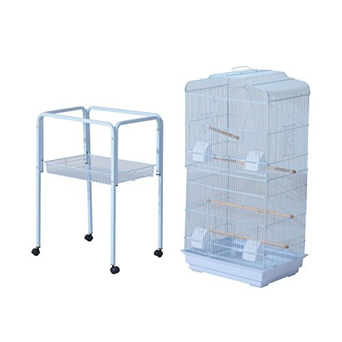 PawHut 63" Metal Indoor Bird Cage Starter Kit With Detachable Rolling
