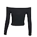 DREAGAL Women's Sexy Solid Off Shoulder Crop Tops T-Shirt Blouse