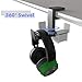 GoZheec PC Gaming Headphone Stand Holder, Under Desk Headset Headphone Hanger with Portable Spring Loaded Clamp and Adjustable 360 Rotating Arm, Built-in Double Cable Clip Organizers, Universal Fitthumb 1