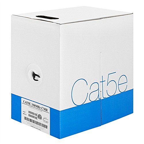 Cmple CAT-5E Bulk Cable 350Mhz Utp 24Awg Bare Copper Cmr Rated 1000Ft Black