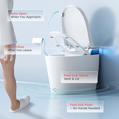 HOROW Artistic Bidet Toilet, Smart Toilet with ADA Chair Height, MAP 1000g Powerful Flush, Auto Open/Close Lid, Instant Warm Water, Elongated Heated Seat, Deodorization