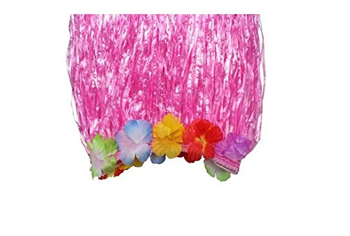 ASIBT 10pc/lot Hawaiian Adult Luau Flowered Grass Skirt, 23 inch Long Hula Skirt