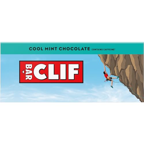 CLIF BAR – COOL MINT CHOCOLATE WITH CAFFEINE – MADE WITH ORGANIC OATS – ENERGY BARS – NON-GMO – PLANT BASED PROTEIN BARS (10 PACK)