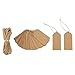 DECORA Gift Tags 100 Pieces Kraft Brown Tags with Free 100 Feet Jute Twine for Gift,Clothes, Wedding, Price Tag