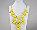 JANE STONE Statement Bubble Beaded Collar Necklace Chunky Jewelry(Fn0508-Yellow)