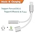 2 in 1 Lightning Adapter and Charger, Lightning to 3.5mm Aux Headphone Jack Audio Adapter for iphone X / 8 / 8 plus / 7 / 7 plus (Compatible with iOS 10.3 , iOS11 or Later) (Silver)