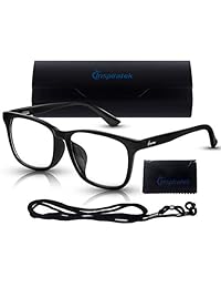 Inspiratek Blue Light Blocking Glasses for Women and Men, Computer Eye Strain and Screen Filter Blockers, Anti Glare Lens UV Bluelight Blocker, Perfect for Womens Mens Reading or Kids Gaming (Black)