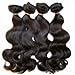 10-28 inch 100% RAW Virgin Brazilian Remy Human Hair Extensions Wavy Weave Weft Bundle #1B