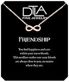 DTLA Friendship Infinity Necklace in Sterling Silver with Inspirational Quote Card - Rose Gold Plated