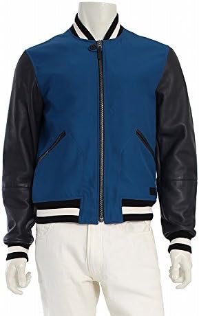 Amazon コーチ Coach スタジャン ブルゾン 袖レザー 青 ネイビー Varsity Jacket 中古 コート ジャケット 通販